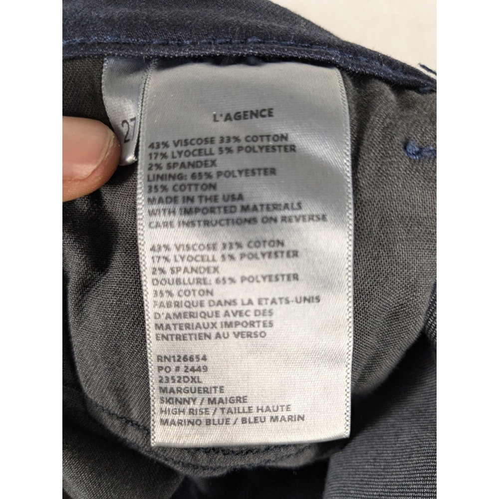 NWOT L'AGENCE Women's Skinny Jeans Dark‎ Wash Stretch Denim Fits 26x30 - Picture 11 of 12